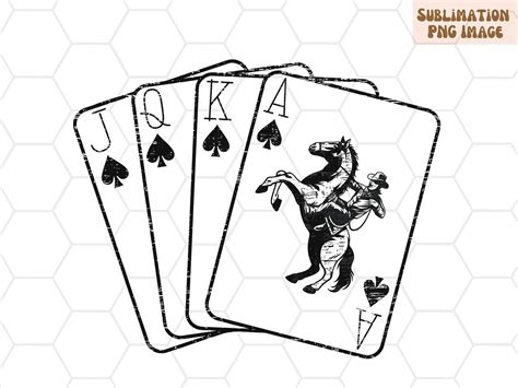 Buy Cowboy Playing Cards PNG for Sublimation Western Poker Cards Online ...