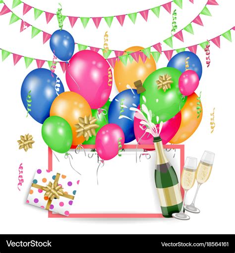 Happy birthday banner poster template Royalty Free Vector