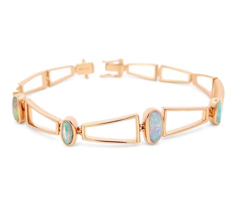 Australian Boulder Opal Bracelet Crafted In 18 Karat Rose Gold