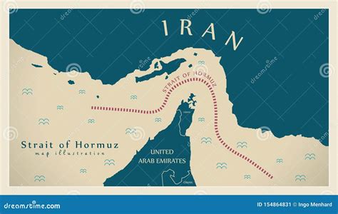 Strait of Hormuz Map Illustration Stock Vector - Illustration of borders, department: 154864831