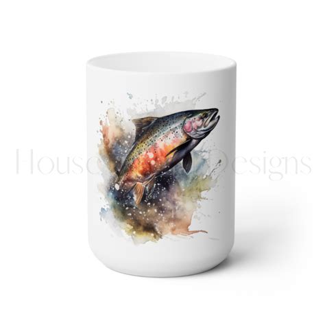 Rainbow Trout Watercolor Art Illustration Fishing Angler - Etsy