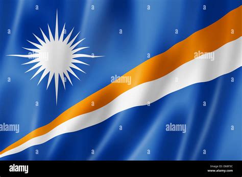 Marshall Islands flag, three dimensional render, satin texture Stock ...