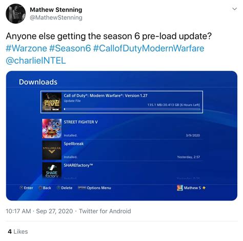 Call of Duty: Warzone Season 6 Adds 20GB Preload - For PS4 Only