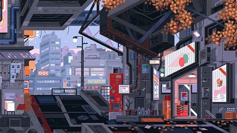 HD wallpaper: waneella, pixel art, city, cyberpunk | Wallpaper Flare