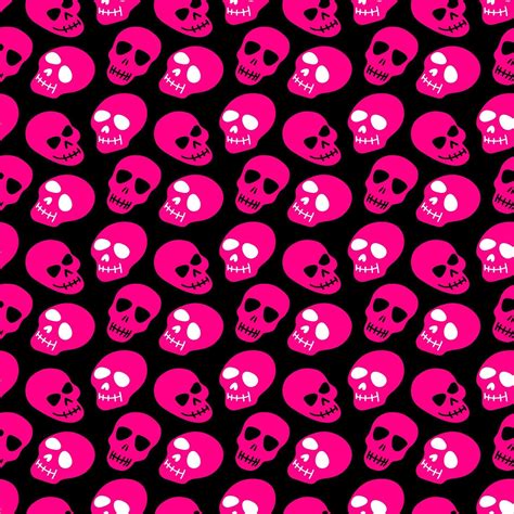 The skull pattern. Pink skulls on a black background. 3047923 Vector Art at Vecteezy