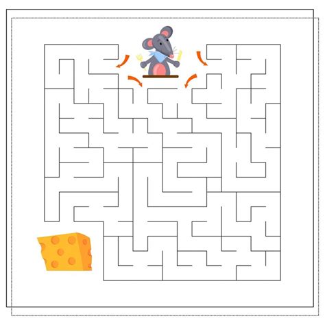 A logical game for children, help the rat to pass the maze and get to ...