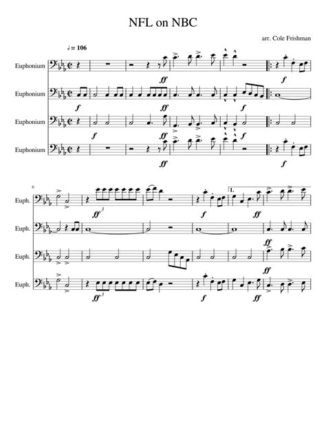 NFL Theme on NBC Bari/Euph Sheet music for Trombone | Download free in PDF or MIDI | Musescore.com