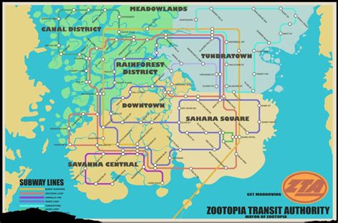 Transit Maps: Fantasy Maps: Zootopia Transit Authority Maps