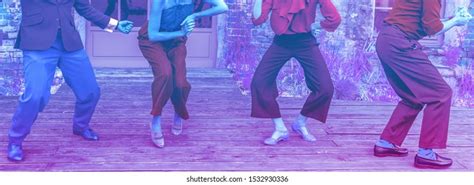 Silhouettes Young People Dancing Outside Professional Stock Photo ...