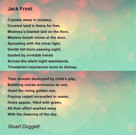 Jack Frost - Jack Frost Poem by Stuart Doggett