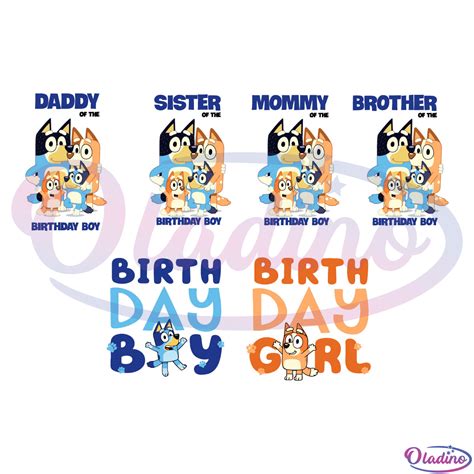 Bluey Birthday Bundle SVG Digital File, Bluey Svg, Cute Dog, 45% OFF