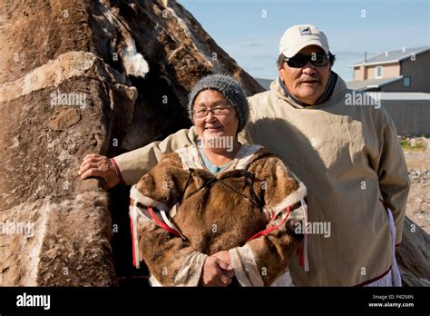 Canada, Nunavut, western Hudson Bay, Kivalliq Region, Arviat. Inuit Stock Photo, Royalty Free ...