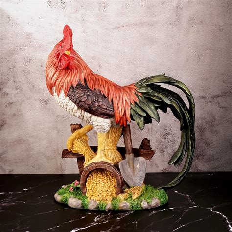 Buy THE WHITE INK DECOR Feng Shui Rooster showpiece for Health Wealth ...