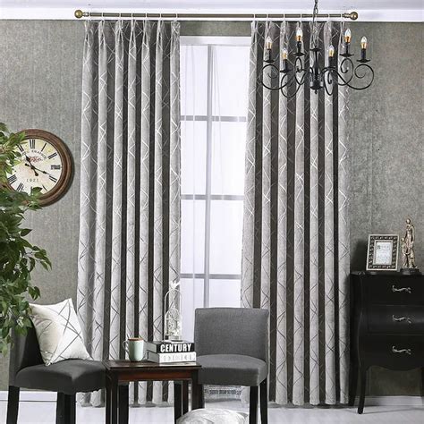 Chenille Jacquard Silver Curtains for Living Room Modern Luxury Blind ...