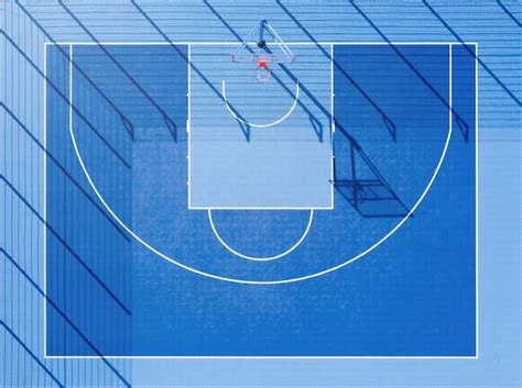 Premium Photo | Closeup blue basketball court