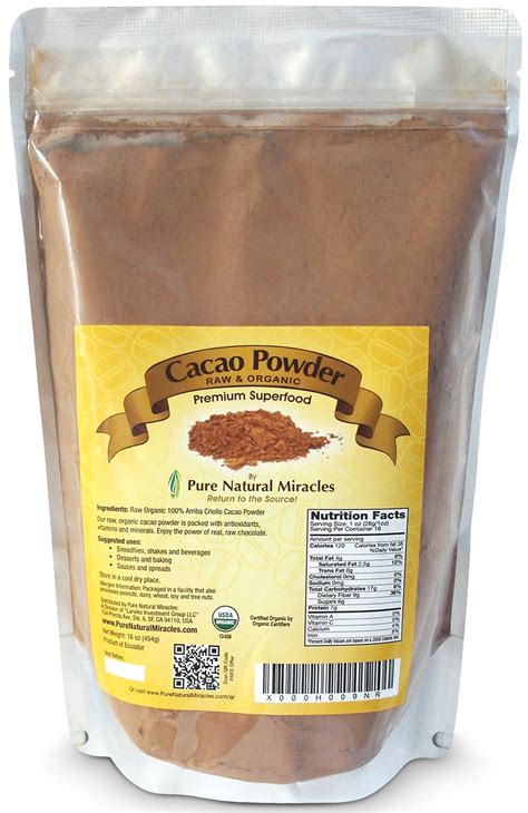 Pure Natural Miracles Raw Organic Cacao Powder Best Unsweetened Cocoa 100... New | eBay