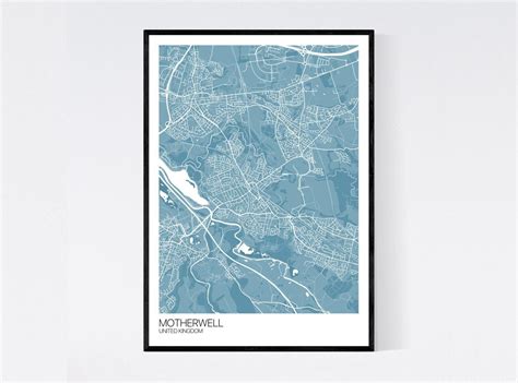 Motherwell Scotland City Map Art Print Many Styles 350gsm | Etsy