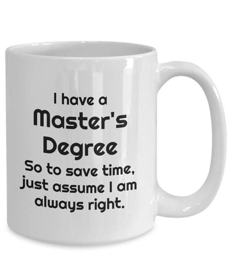 Master's Degree Mug Master's Graduation Masters - Etsy