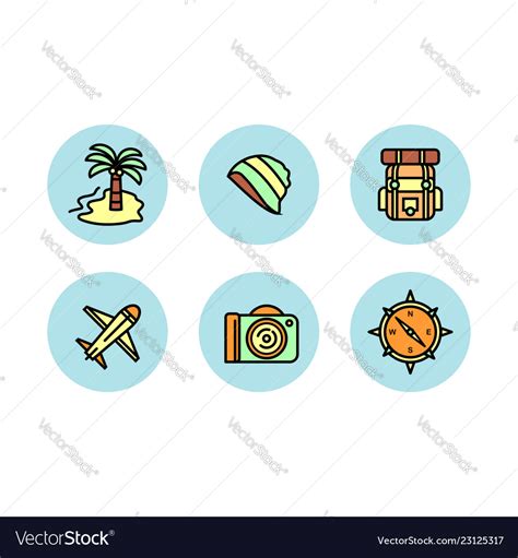 Traveling icon set Royalty Free Vector Image - VectorStock