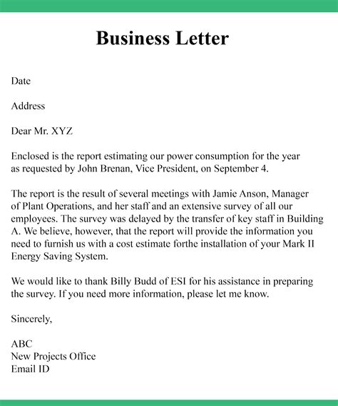 Example Of A Buisness Letter | Letter Template