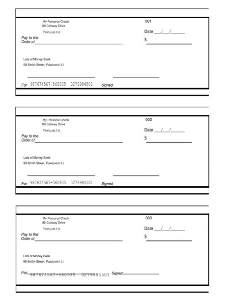 Free Printable Check Template - [+Example, Layout] Excel, PDF