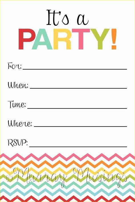 Blank Printable Birthday Invitations - Customize and Print