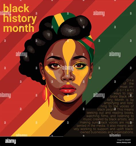 Poster template for social media illustrating black history month in pan african colors 3d ...