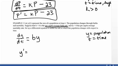 MATHEMATICAL MODELING SETTING UP A DIFFERENTIAL EQUATION - YouTube