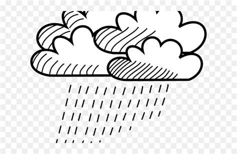 Cloud Clipart Sketch - Rainy Clipart Black And White Png, Transparent ...