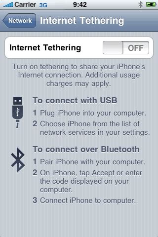 Apple Posts iPhone Requirements for Internet Tethering