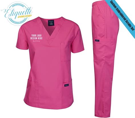 Nurse Scrubs Set With Custom Logo Logo Embroidery Design - Etsy