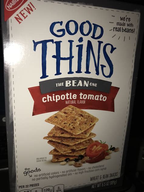 Nabisco good thins the bean one chipotle tomato wheat & bean snacks | Bean snacks, Snacks ...