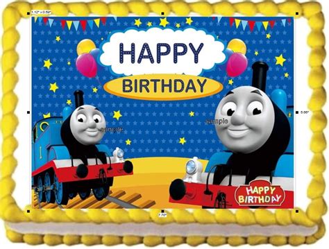 Thomas Train Happy Birthday Image Edible Cake Topper Frosting Sheet - Walmart.com