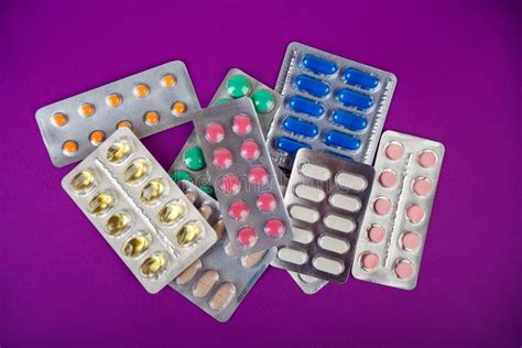 The Group Of Color Medical Pills In Packages Stock Photo - Image of illness, colorful: 103893646