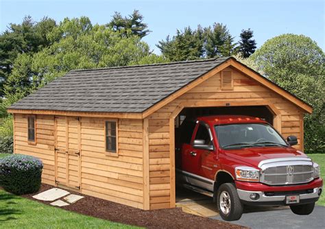 Cedar Single Car Garage | Prefab garages, Prefab sheds, Stoltzfus structures