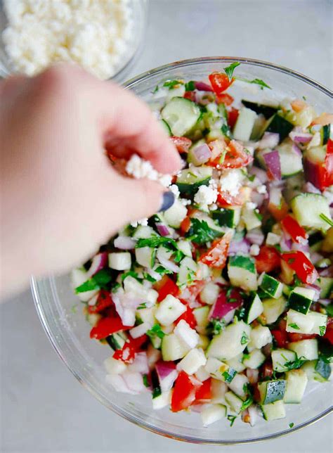 Easy Israeli Salad with Cucumbers and Tomatoes - Lexi's Clean Kitchen