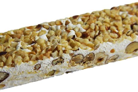 ZABAIONE NOUGAT BAR Classic, soft fluffy white nougat with a crunchy nut topping. A delight for ...