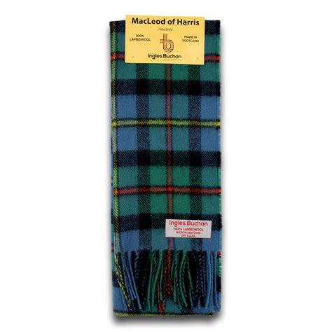 MacLeod of Harris Ancient Tartan Scarf 100% Wool Scottish Plaid