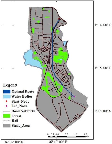 Optimal sewer-line route overlaid over the map of the area | Download Scientific Diagram