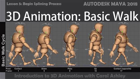 3D Basic Walk Cycle in Maya 2018 - Begin Splining Process - Lesson 5 ...