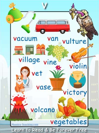 v Words Phonics Poster - Free & Printable - Ideal for Phonics Practice