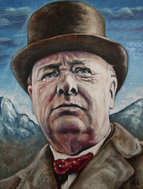 Portrait of Winston Churchill Painting by Harrison Larsen - Pixels