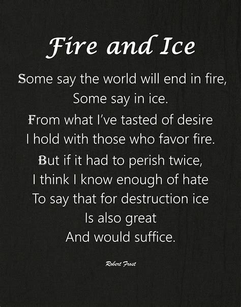 Theme Of The Poem Fire And Ice