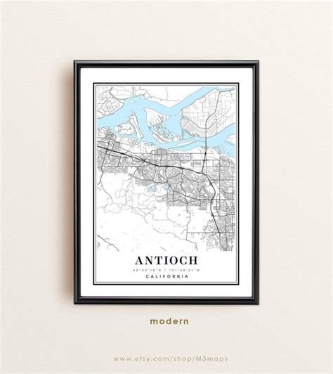 Antioch California Map Antioch CA Map Antioch City Map - Etsy ...