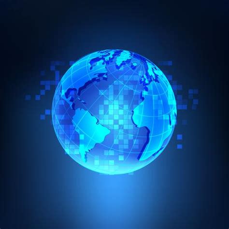 Blue Digital Technology Globe Background - Download Free Vectors, Clipart Graphics & Vector Art