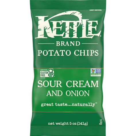 Kettle Brand Potato Chips, Sour Cream & Onion Kettle Chips, 5 oz ...