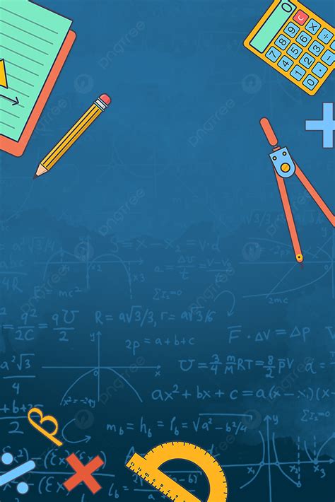 Mathematics School Supplies Blue Simplicity Background Wallpaper Image ...