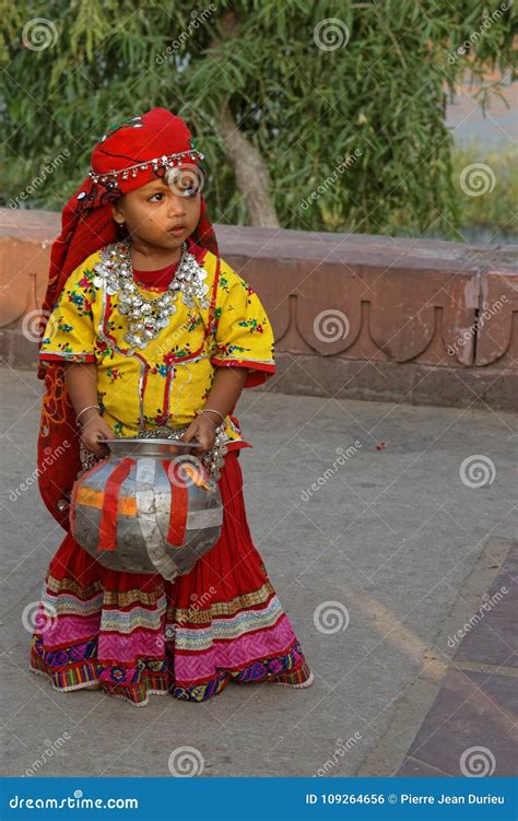 Baby Girl All Dressed in Indian Traditional Clothes Editorial Photo ...