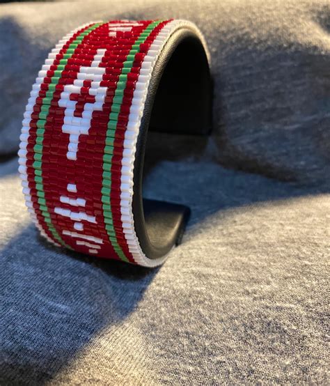 Navajo traditional sash belt beaded design cuff bracelets | Etsy