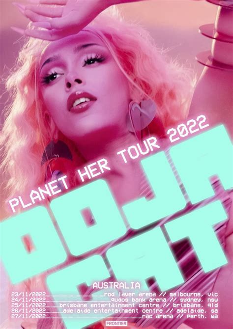 Doja Cat - Planet Her Australia Tour Poster 2022 | Tour posters, Music poster design, Iconic ...